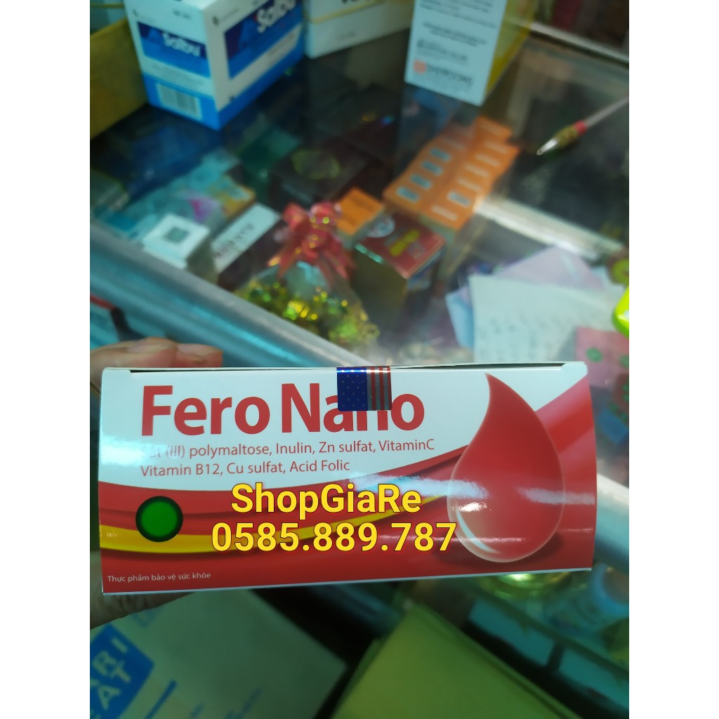 Fero Nano Bổ Sung Sắt, vitamin, hỗ trợ quá trình tạo máu Tăng Cường Lưu Thông Máu Cho Phụ Nữ mang thai