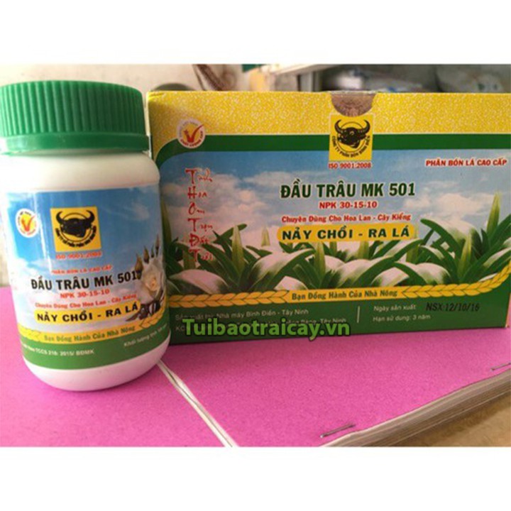 Phân bón kích thích nảy chồi đầu trâu 501 NPK 30-15-10 lọ 100g - T11