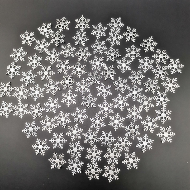 Set 200 bông tuyết nhân tạo rộng 3cm trang trí cây thông Giáng sinh