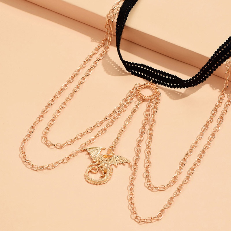 Youyo Dây Mắt Xích Ngắn Tua Rua Hình Rồng Phong Cách Gothic Harajuku Quyến Rũ Cho Nữ