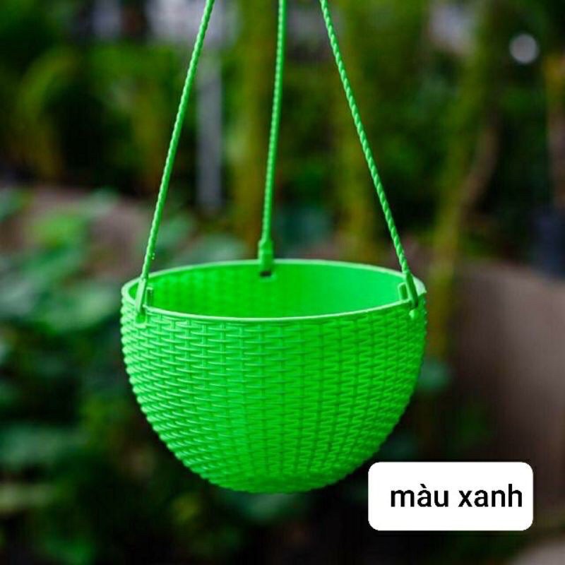 Chậu treo mây trồng hoa ca cảnh có dây treo 6 mầu