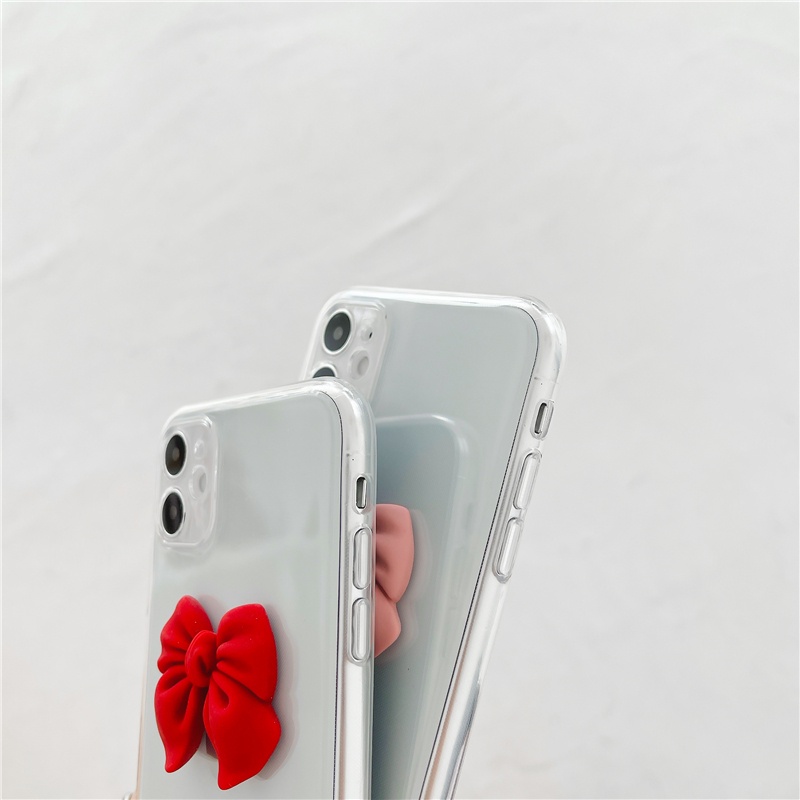 Ốp Điện Thoại Silicon Trong Suốt Phối Nơ Cho Oppo Reno Series 10x Zoom Reno4 Reno4Pro Reno4F Reno3Pro Reno3
