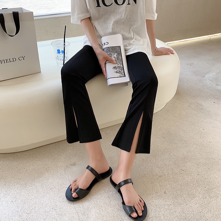 Quần Ống Rộng Lưng Cao Màu Đen Size Lớn 54456 Thời Trang Cho Nữ