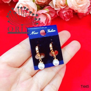 Bông tai tòn ten trái châu ngắn đính đá bền màu thiết kế cao cấp Orin T445
