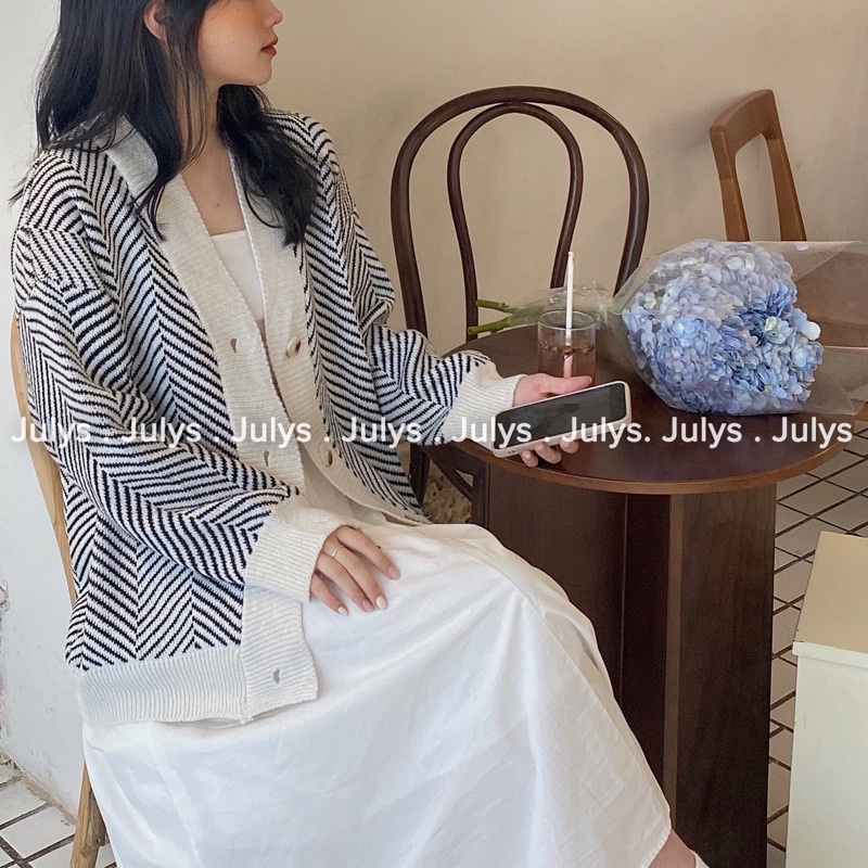 Áo cardigan len xương cá JULYS STORE (ảnh thật shop chụp kèm video)
