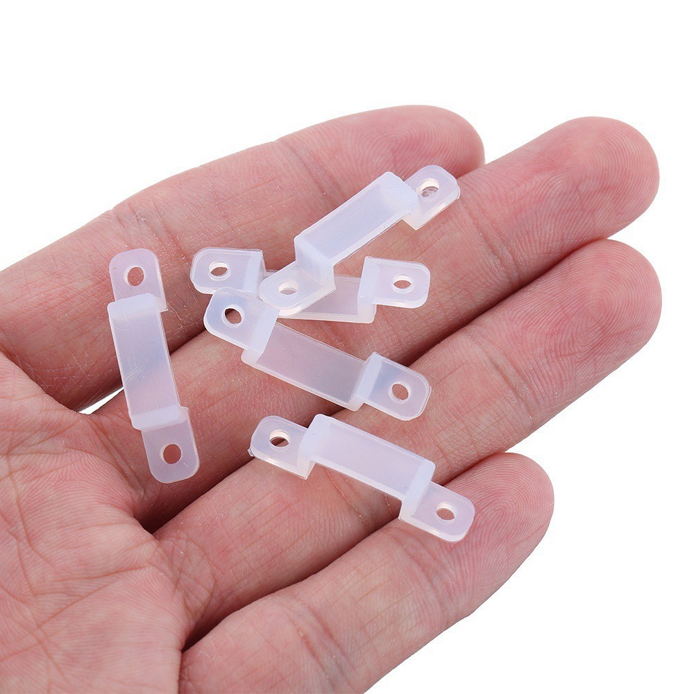 Bộ 50 cái kẹp silicone 10 / 12 / 14 / 17 mm cố định đèn LED RGB 3528 5050 5630