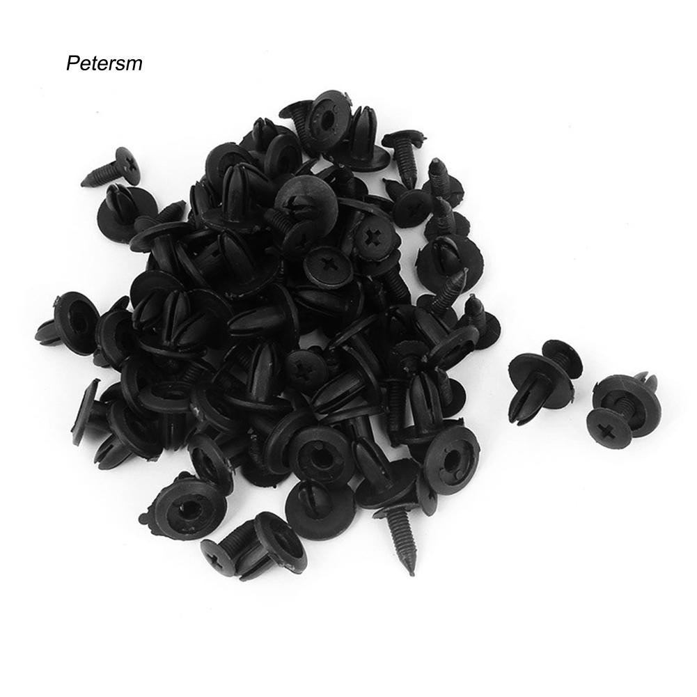 Bộ 100 đinh tán nhựa 6mm chuyên dụng cho xe hơi