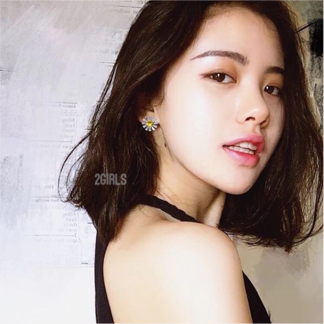 Bông tai hoa tai bạc hoa đá cực xinh, hình cuối s tự chụp