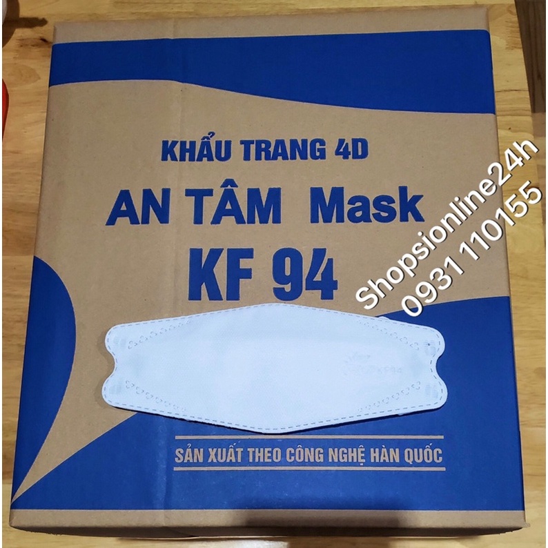 ✅ Thùng 300 cái khẩu trang 4 lớp KF94 An Tâm kháng khuẩn cao cấp Màu Trắng