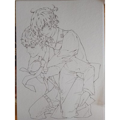 Line art nam nữ lẻ cỡ a4 lỡ 220gsm vẽ màu nước