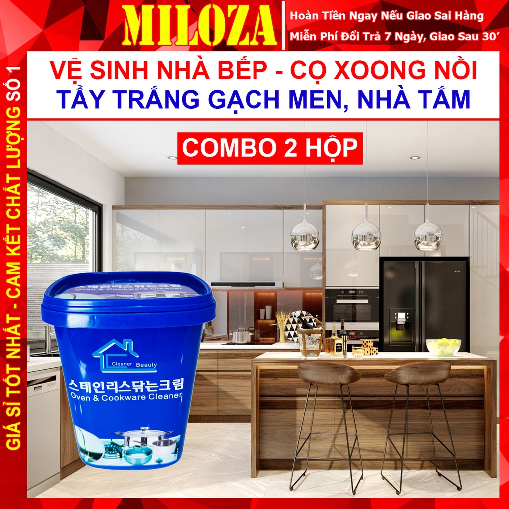 [2 HỘP] Tẩy Cặn Canxi - Tẩy Xoong Nồi - Vệ Sinh Nhà Tắm - Tẩy Gạch Men - Vệ Sinh Bếp - Làm Sạch Bàn Bếp, Vòi, Chậu Rửa