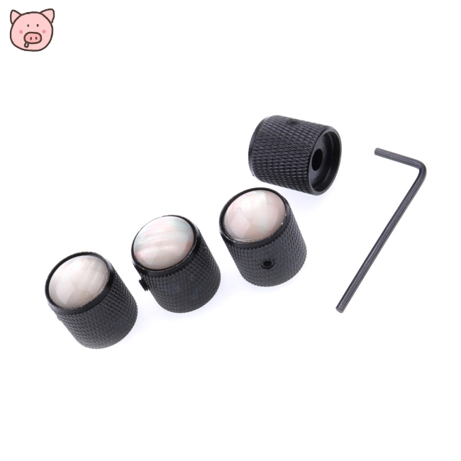 4PCS/Set Metal Dome Tone Tunning Knob with Volume Control Buttons for Electric Guitar Bass