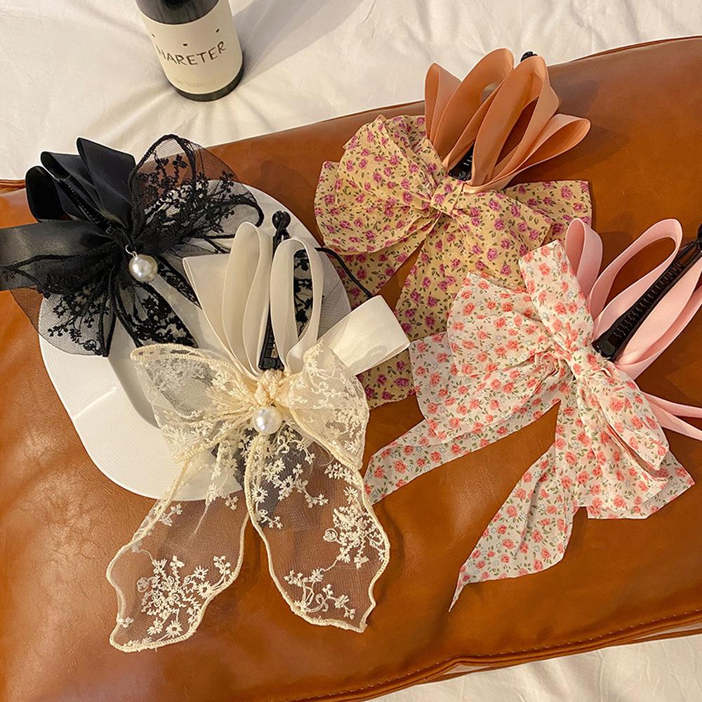 Giá Đỡ Buộc Tóc Đuôi Ngựa Bằng Ren Hoa Sang Trọng Cho Nữ