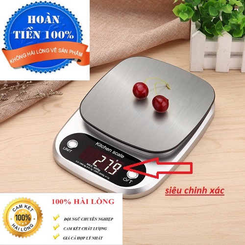 [ HÀNG CHUẨN LOẠI 1 ] Cân điện tử nhà bếp, chính xác, 3kg, 5kg,Làm Bánh Độ Chính Xác Cao Tặng Kèm 2 Pin AAA