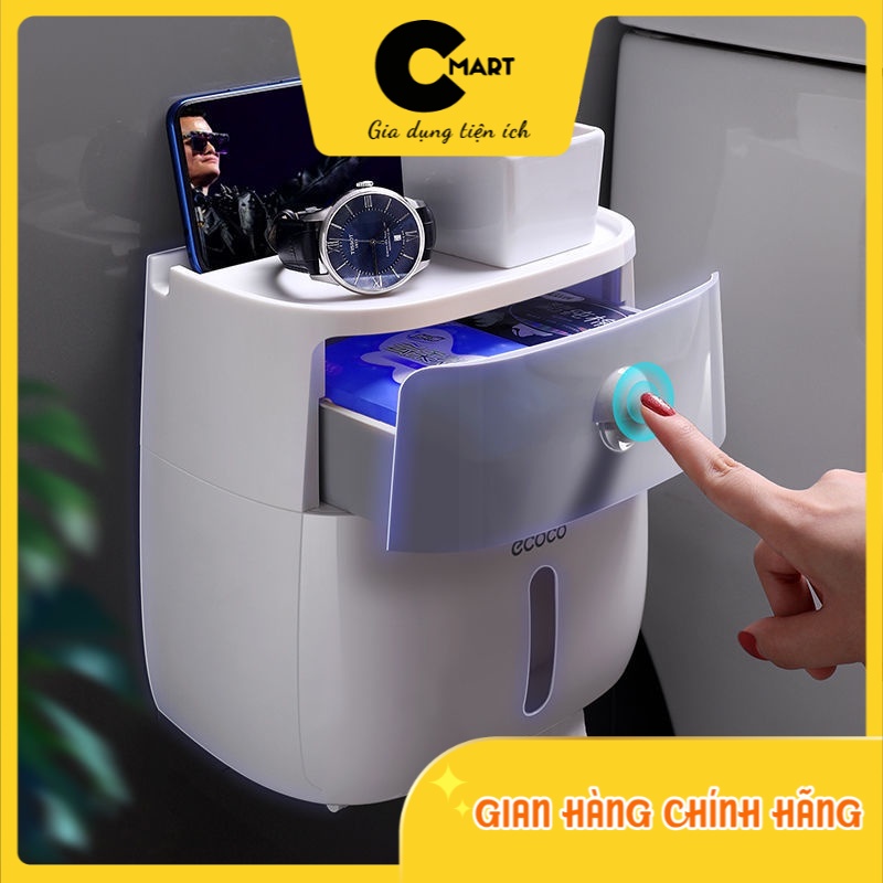 Hộp Đựng Giấy Vệ Sinh Chống Nước Có Chỗ Đựng Điện Thoại Đồ Dùng Ecoco [CMART_GIA DỤNG TIỆN ÍCH]