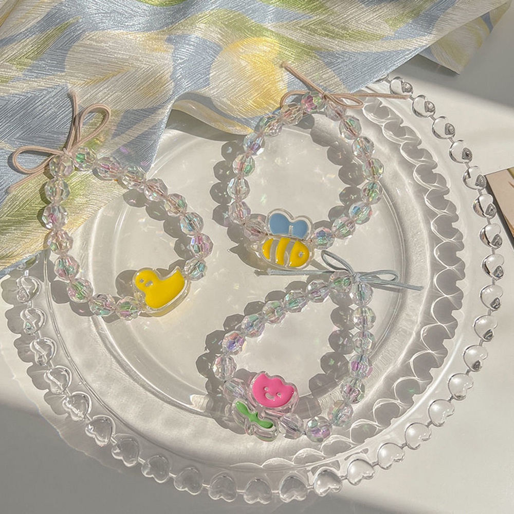 Dây Cột Tóc Cao Su Đính Hạt Hình Ong/Chú Ong/Hoa Tulip Dễ Thương Ngọt Ngào Cho Nữ