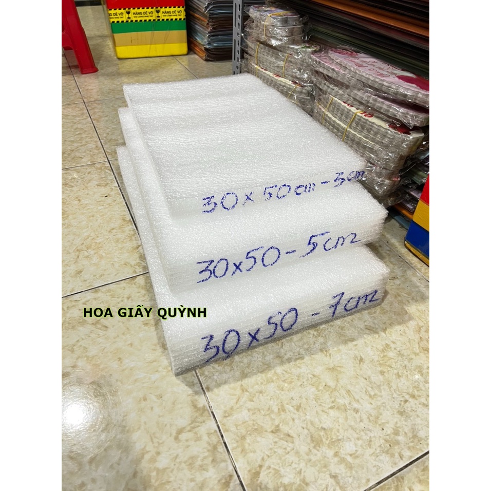 MÚT XỐP DẺO PE CẮM HOA 30X50CM-DÀY 3/5/7CM