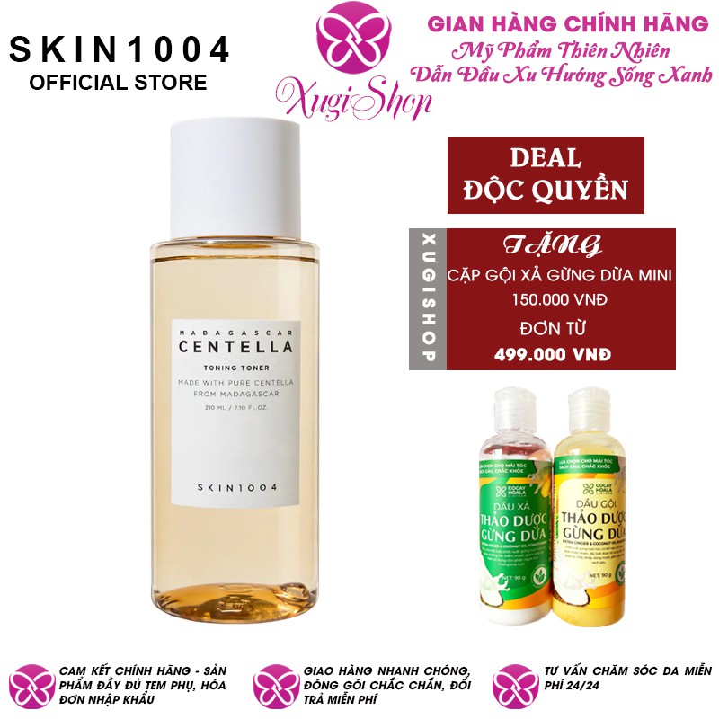 Nước Hoa Hồng Giúp Cân Bằng, Dưỡng Trắng Da Chiết Xuất Rau Má Skin1004 Madagascar Centella Toning Toner 210ml