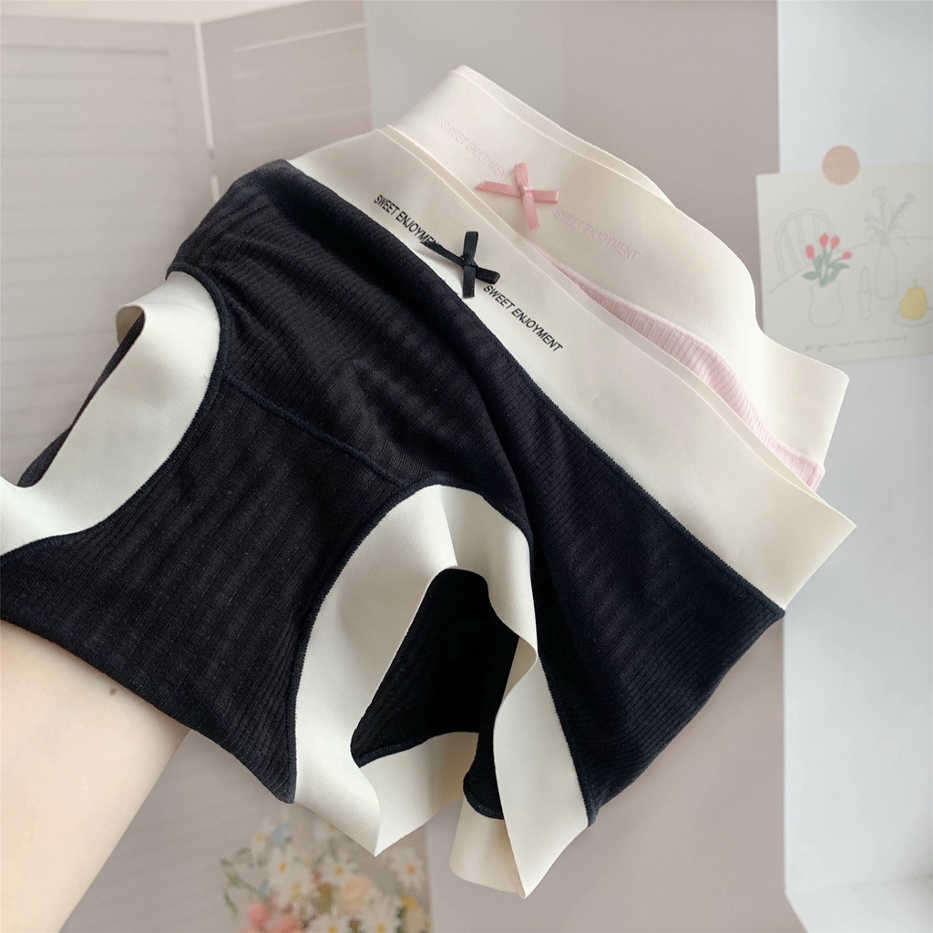 Quần Lót cotton Không Đường May Lưng Vừa Thoáng Khí Phong Cách Nhật Bản Dành Cho Nữ