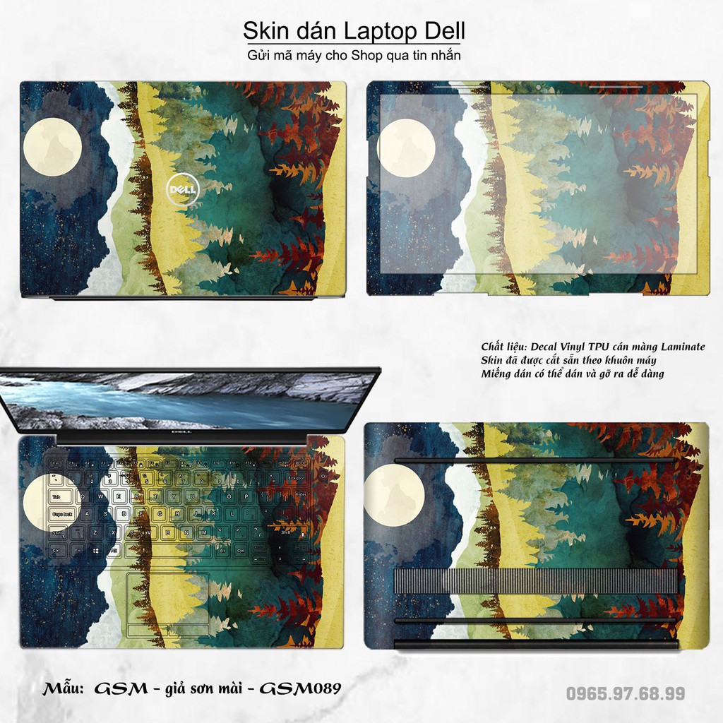 Skin dán Laptop Dell in hình giả sơn mài (inbox mã máy cho Shop)