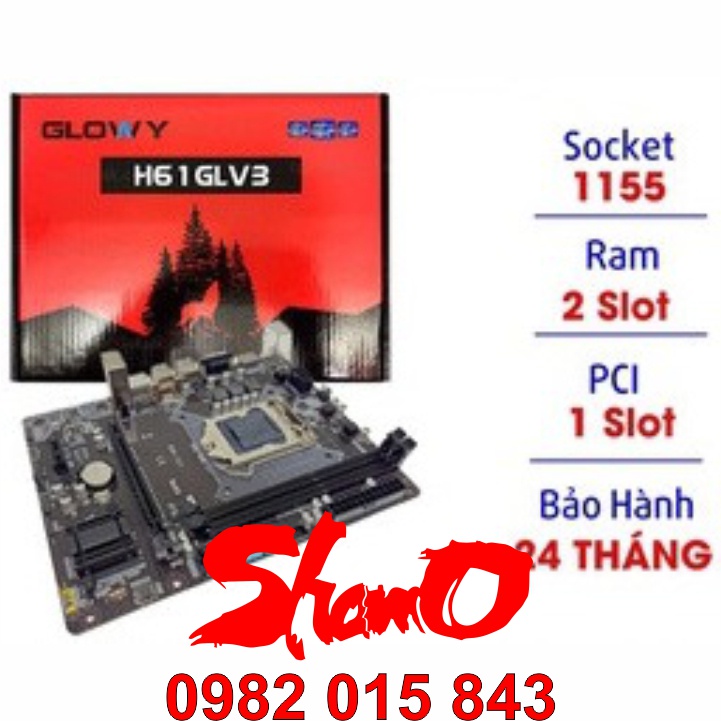 Main Gloway H61 | LGA1155 | Bo mạch chủ – Chính hãng – Bảo hành 2 năm