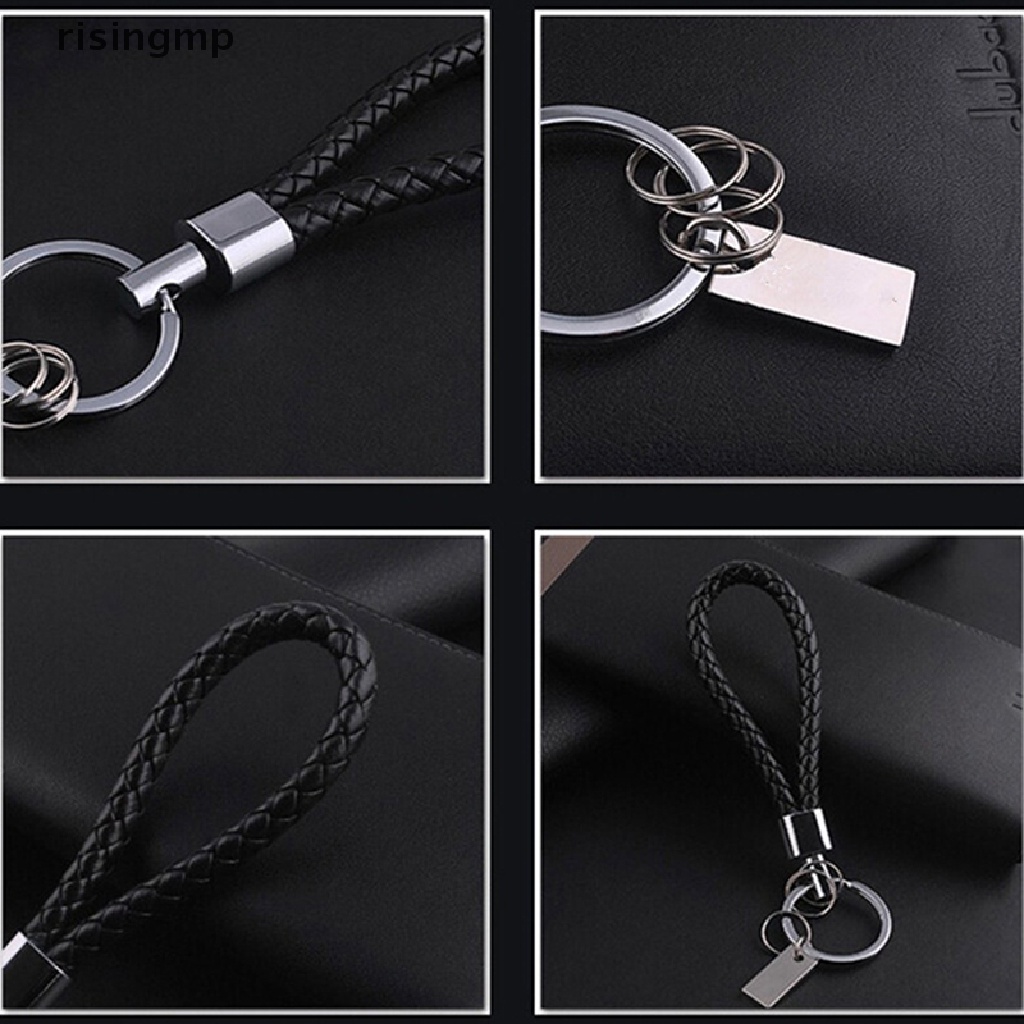 [risingmp] New Fashion Men Leather Key Chain Ring Keyfob Car Keyring Keychain Creative Gift ♨HOT SELL
