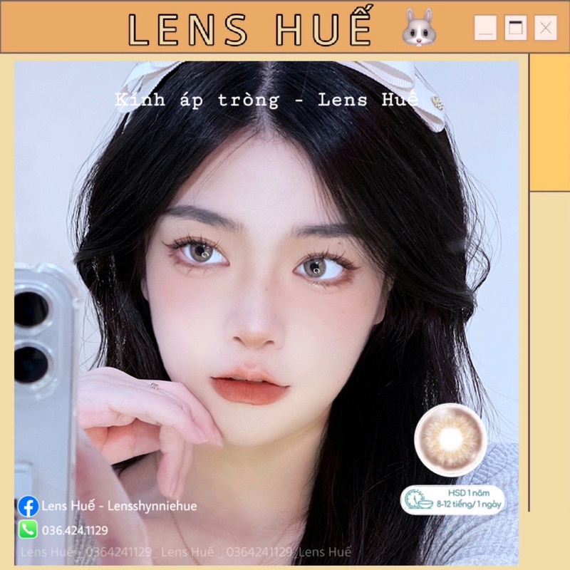 ✨Lens kính áp tròng màu nâu BROWN tây nhẹ tone Hàn Quốc - Lens Huế