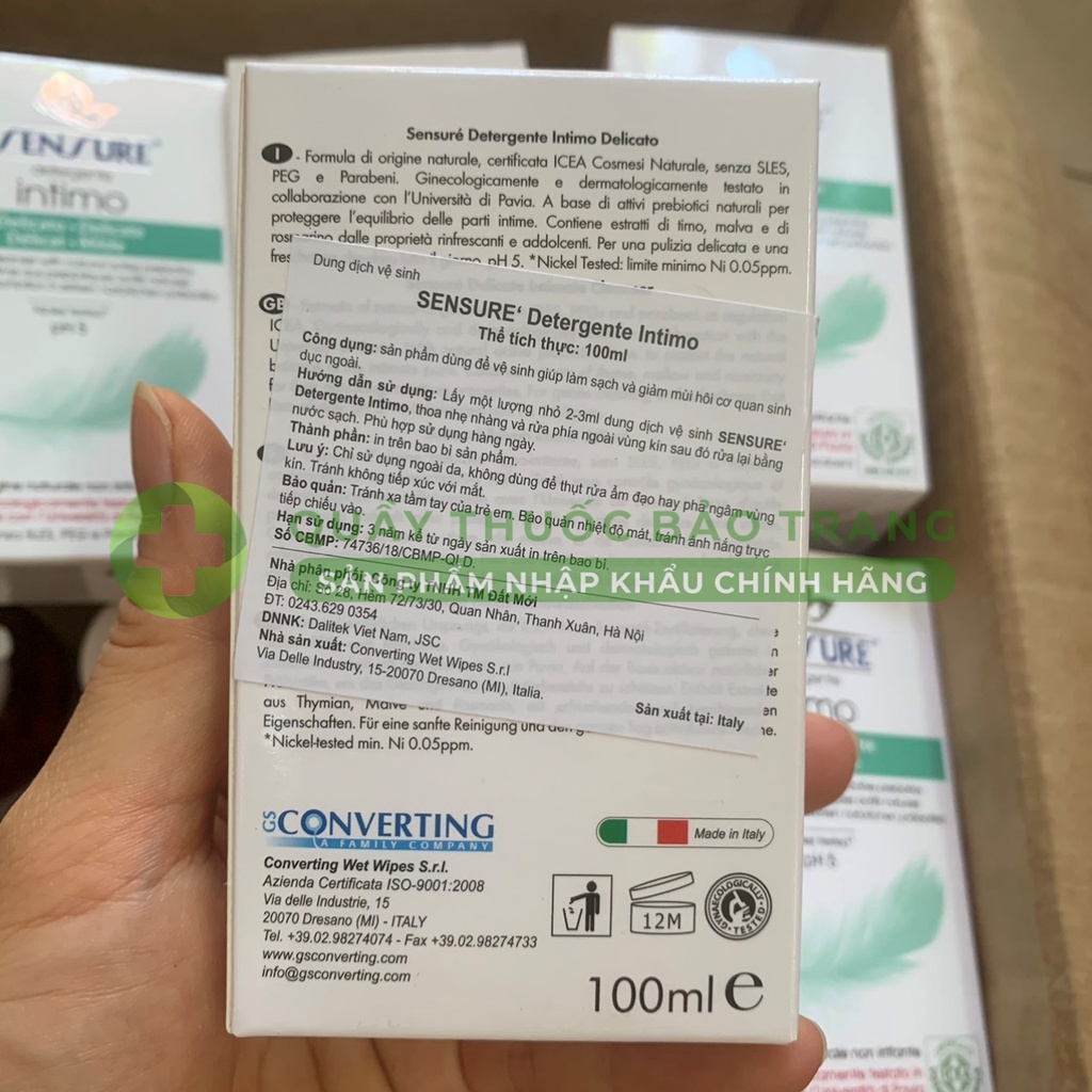 Dung Dịch Vệ Sinh Sensure Detergente Intimo - Italia