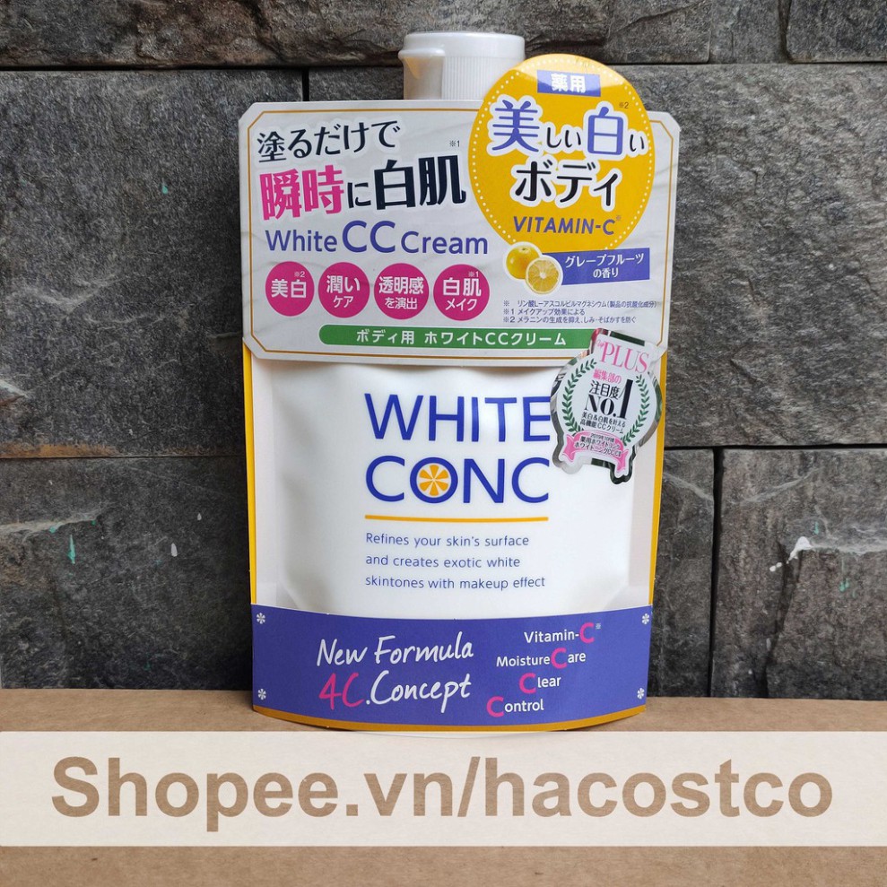 BGF Sữa dưỡng thể trắng da White Conc Body White CC Cream Nhật Bản 200g 21 GU35
