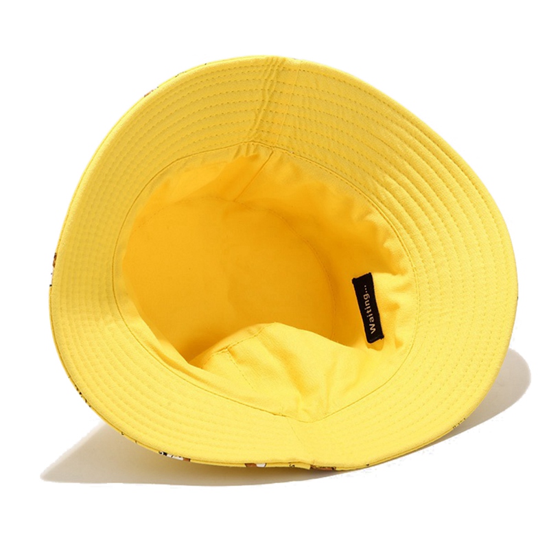 Nón bucket chất cotton hoạ tiết hoạt hình thiết kế cho nam nữ