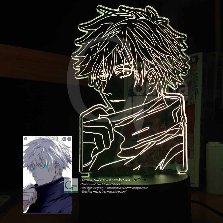 [ẢNH SHOP TỰ CHỤP] Đèn Ngủ ANIME LED 3D Jujutsu Kaisen Satoru Gojo Type 24 AJKN0124 16 màu tùy chỉnh COMPASHOP