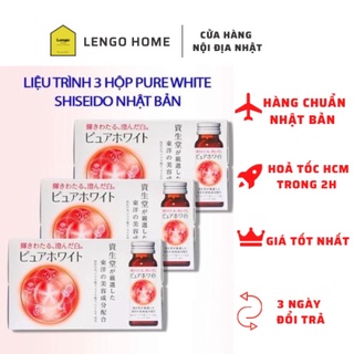 Combo 3 hộp nước uống làm trắng đẹp da Collagen Shiseido Pure White Nhật Bản