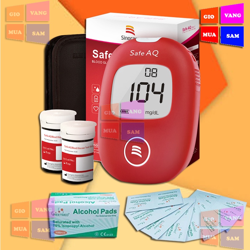 Máy đo đường huyết Sinocare Safe AQ chính hãng Đức + Tặng 50 que thử và 50 kim lấy máu