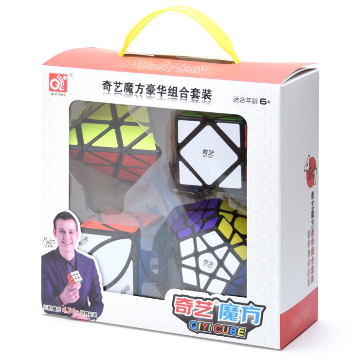 Combo 4 Rubik Biến Thể QiYi Gift Box Mastermorphix Pyraminx Megaminx Skewb Ivy cube