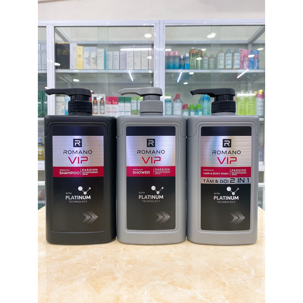 Dầu Gội - Sữa Tắm Romano VIP PASSION Công Ty 650g