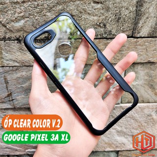 Ốp lưng pixel 3a xl chống sốc clear color ver 2 viền màu lưng trong không ố vàng bảo vệ camera huỳnh tân store