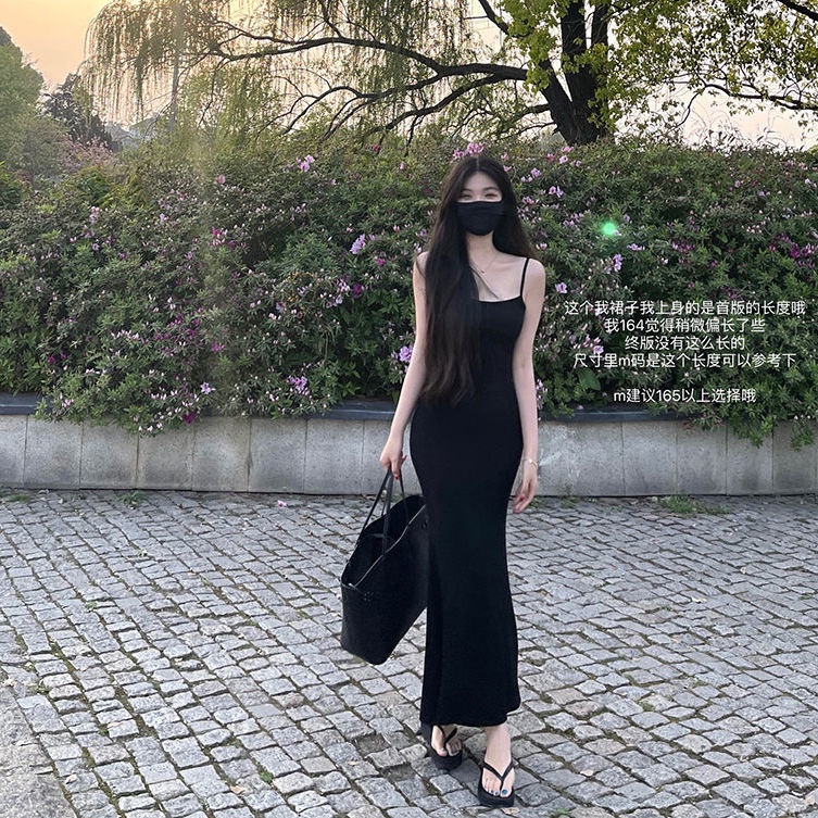 Đầm Đuôi Cá Hai Dây Dáng Dài Chất Liệu Cotton Thân Thiện Với Môi Trường