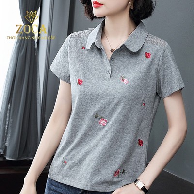 Áo phông nữ tay ngắn zoca , áo thun coton nữ viền vai mùa hè hàng nhập quảng châu,  chất đẹp .