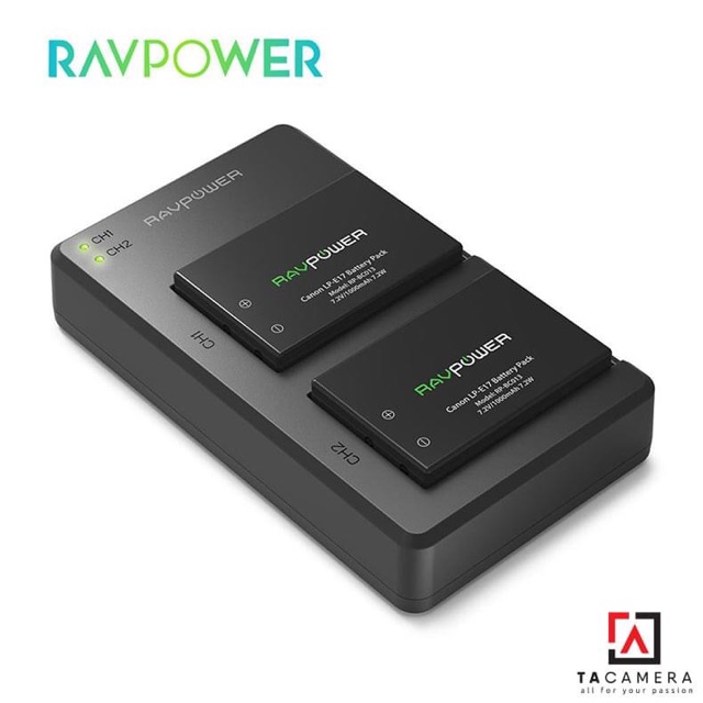 Bộ 2 Pin 1 Sạc RAVPower LP-E17 for Canon
