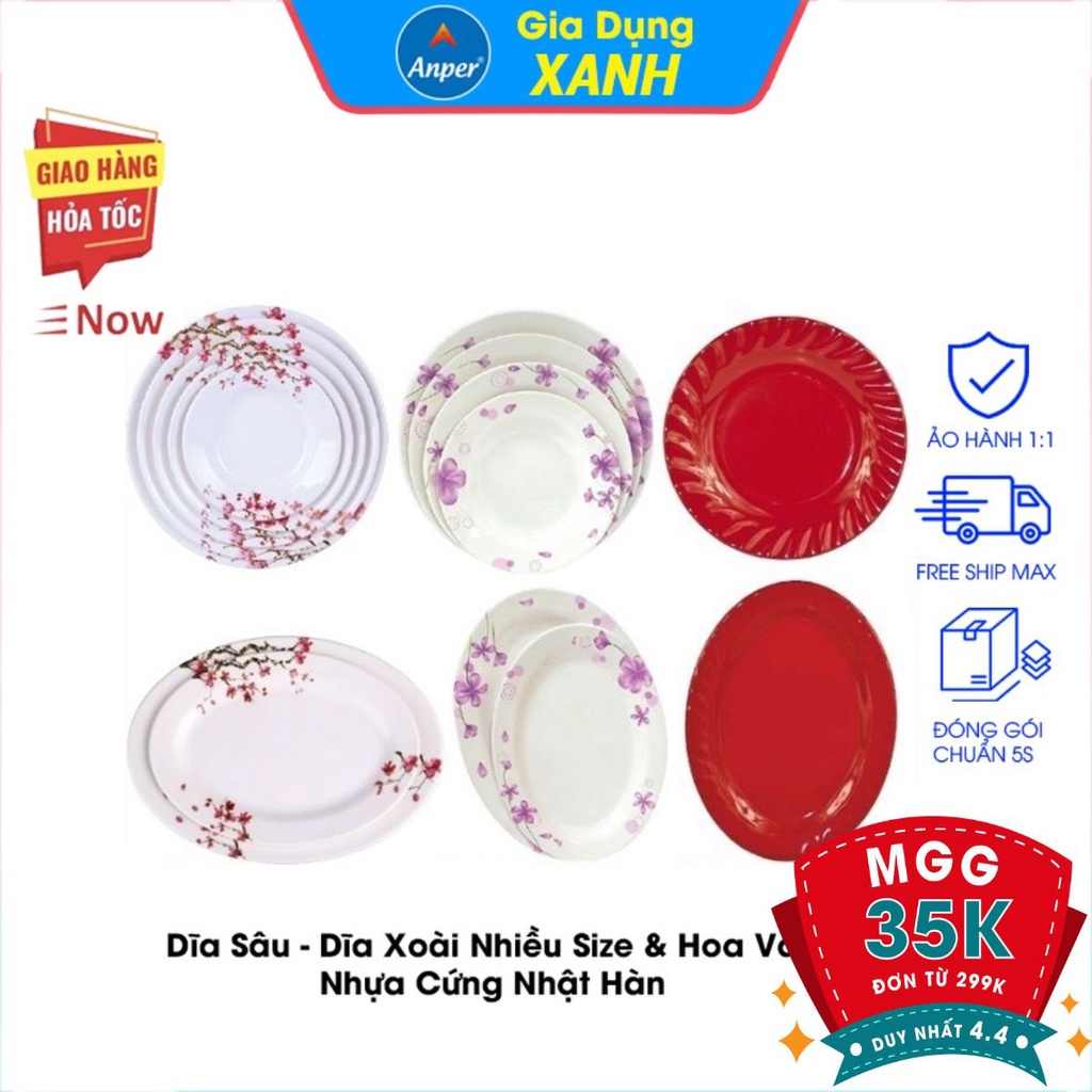 Đĩa dĩa nhựa melamine ANPER cao câp A5 dùng gia đình và nhà hàng sang trọng an toàn