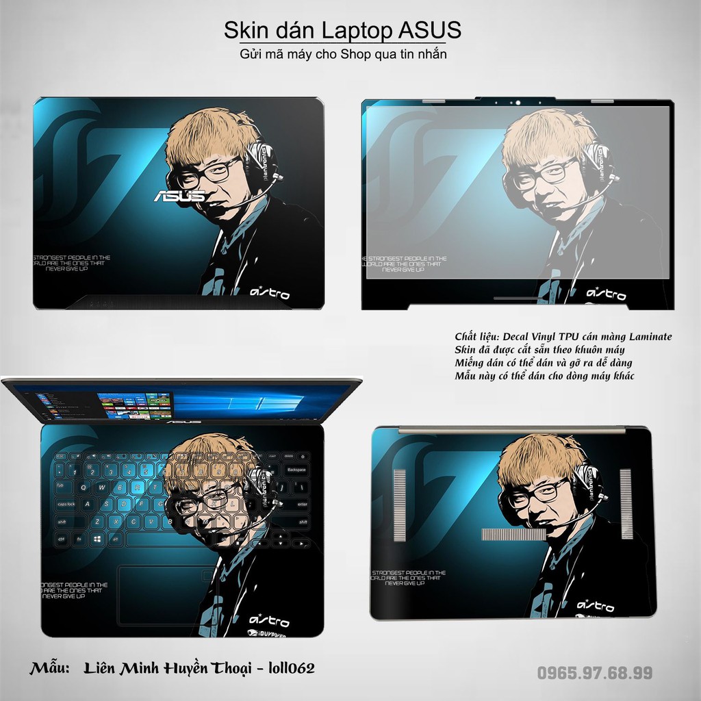 Skin dán Laptop Asus in hình Liên Minh Huyền Thoại nhiều mẫu 8 (inbox mã máy cho Shop)