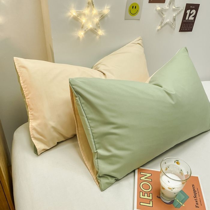Bộ 2 Vỏ Gối Màu Trơn Mềm Mại Đơn Giản