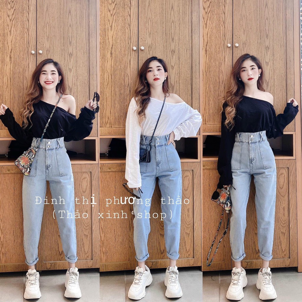 [Mã WASTCOOL giảm 15% tối đa 50K đơn 99K] quần baggy jean lưng cao mix túi lớn hot hit cá tính