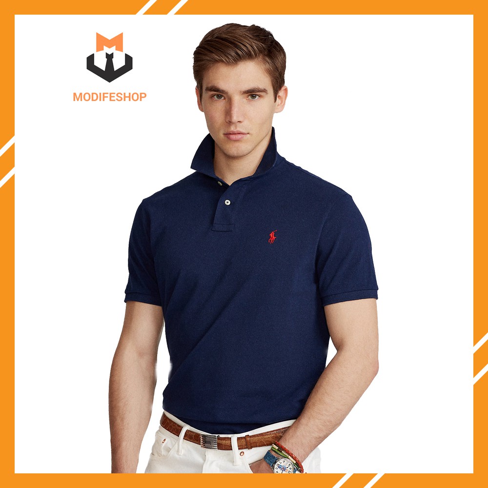 Áo polo Ralph Lauren Áo thun Nam có cổ vải cá sấu cotton gai mềm mịn - Modife Shop