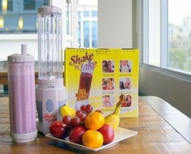 Máy xay sinh tố mini Shake 2 cối, máy xay hoa quả cầm tay mini mẩu mới 2020