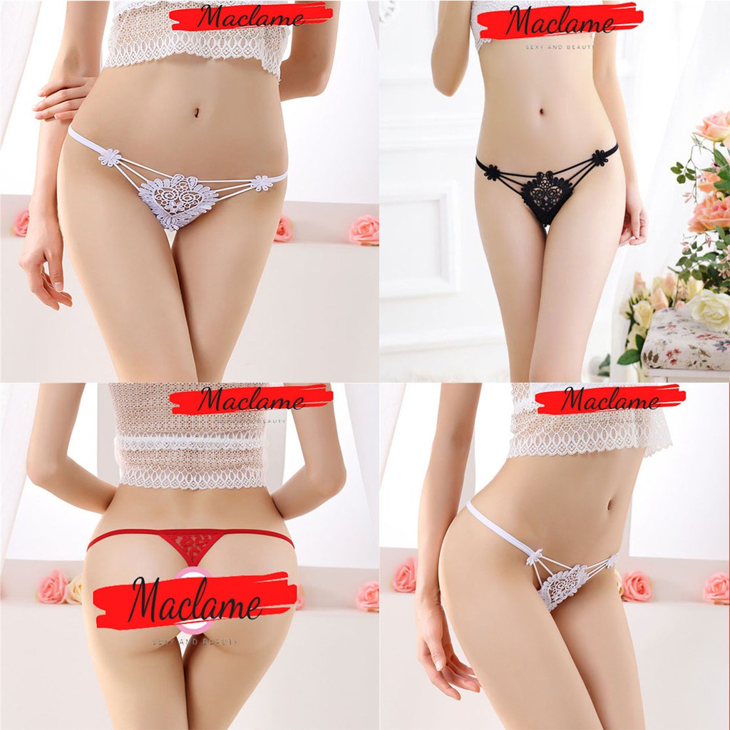 Quần Lót Lọt Khe Thêu Ren Đơn Giản Tam Giác Quyến Rũ Khoe Vòng 3 LK02