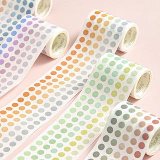 Cuộn băng keo washi Aroee họa tiết chấm bi trang trí sổ tay