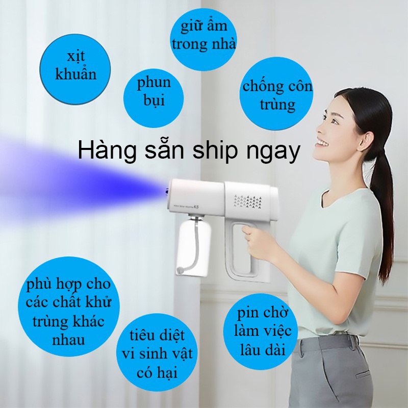 Súng phun khử trùng tự động🍙Hàng sẵn ship ngay🍚k-5Súng phun khử trùng Atomizer 💥 Cung cấp dung dịch rửa tay SLL 💥 cao cấ