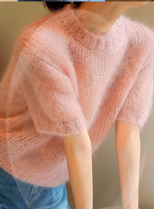 Áo Sweater Tay Ngắn Chui Đầu Thiết Kế Trẻ Trung Cho Nữ