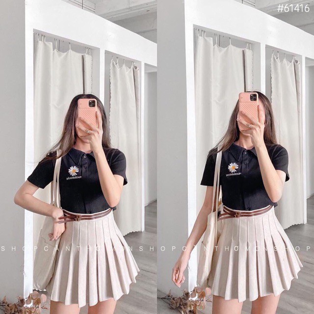 Áo Thun Polo Nữ🌸FREESHIP🌸 Áo Phông Polo  Cực Đẹp  hoa cúc  freesize dưới 58 kg < chất vải cotton > siêu mát